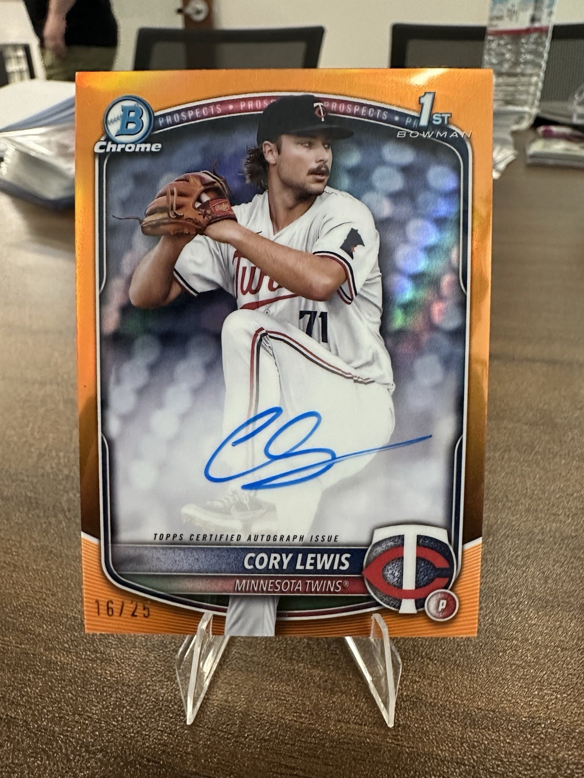 2025 Bowman Chrome 1st Autograph CORY LEWIS True Orange Ref Auto /25 Twins