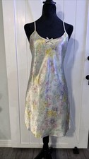 Secret Treasures Floral Satin Chemise Nightgown Size Medium