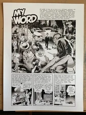 Wallace Wood 'My Word' splash page Big Apple Comiz RECREATION 18x24 