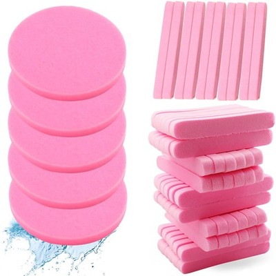 120 Pcs Pink Compress Face Sponges - Compact Facial Sponge Set for Cleansing ...