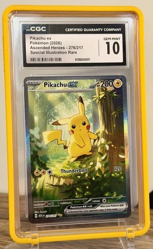 ⚡ Pokémon Pikachu ex 276/217 Ascended Heroes CGC 10 Gem Mint Pop 1 of 13⚡