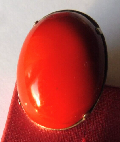 Bague en Corail Gorgone 25x18x8mm- réglable 52-56- Argent massif - Imagen 5 de 6