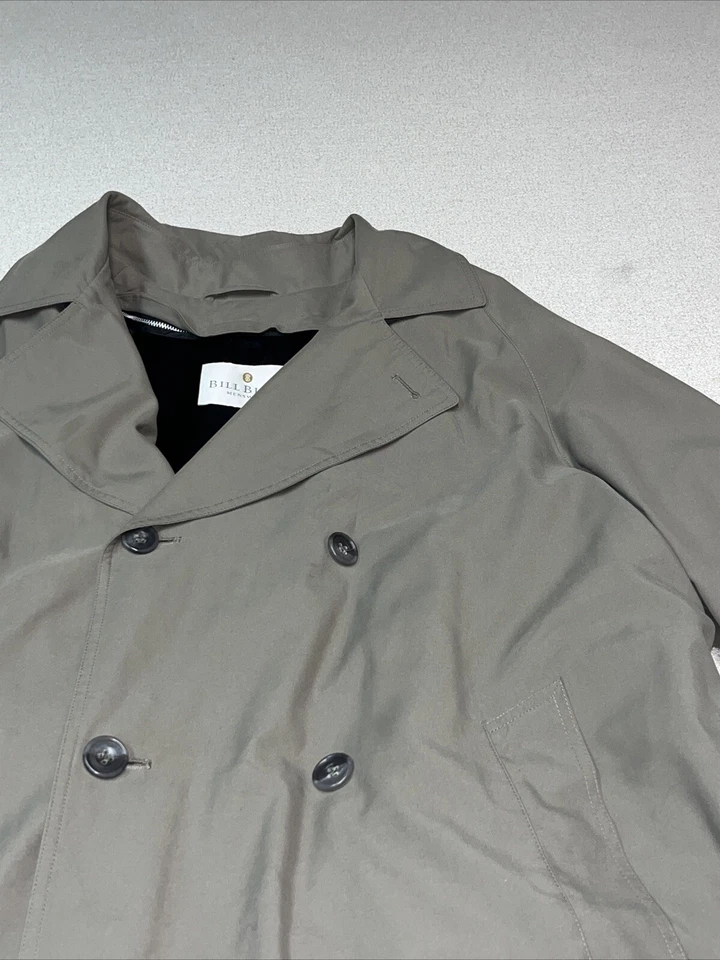 Gabardina forrada de lana vintage Bill Blass para hombre 42 abrigo marrón regular Foto 4 de 4