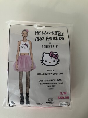 Hello kitty x Forever 21 Adult Costume Tank Tutu Headband NEW - Size S/M