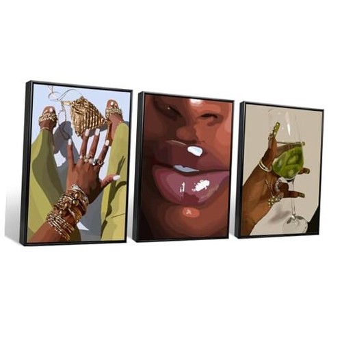 Black Girl Wall Art African Woman Canvas Wall Decor American Black Women Wall