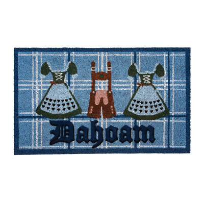 Fußmatte Türvorleger Pad Living Blue Fußabstreifer Spruch Dahoam Kariert 45x75cm