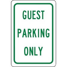 Guest Parking Only Aluminum Metal Sign 8" X 12" Safety and Street Sign