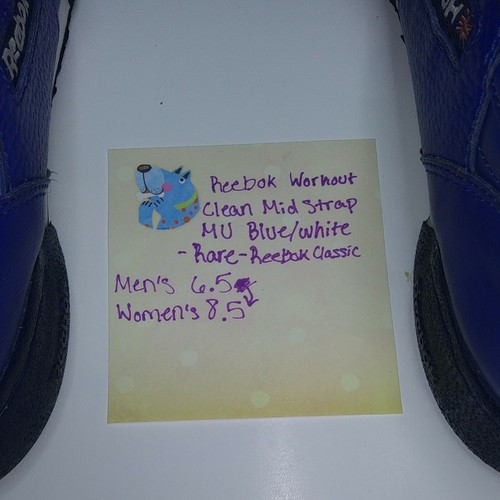 Reebok Classic Workout Clean Midstrap Blau Leder Herren 6,5 Leder - Bild 9 von 12