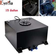 15 Gallon Black Coated Aluminum Racing/drifting Fuel Cell Gas Tank+level Sender
