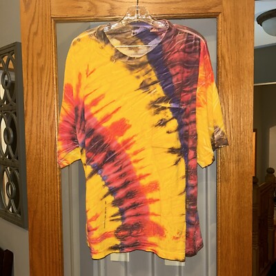 vintage 80s 90s single stitch GITANO Loud Vibrant Tie Dye T-Shirt Acid Punk L