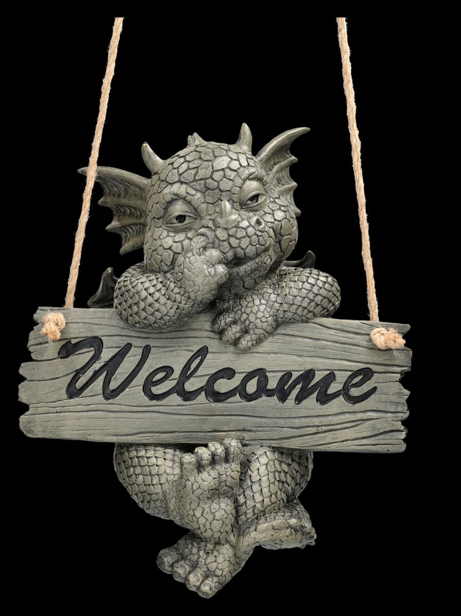 Garden Figure Dragon to Hang - Welcome