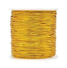 120 Yds 1mm Metallic Gold Cord Tinsel Rope for Gift Wrapping Ornaments