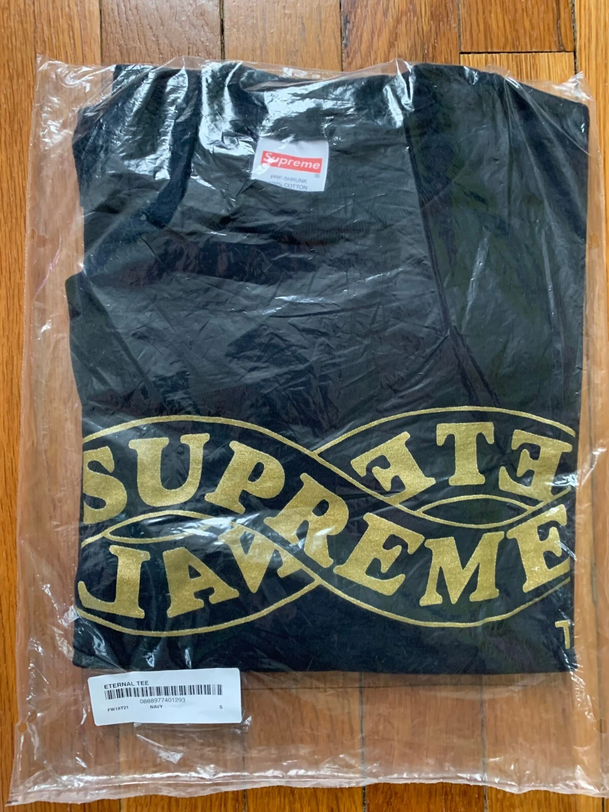 T shirt SUPREME Eternal FW18 MARINE, petit