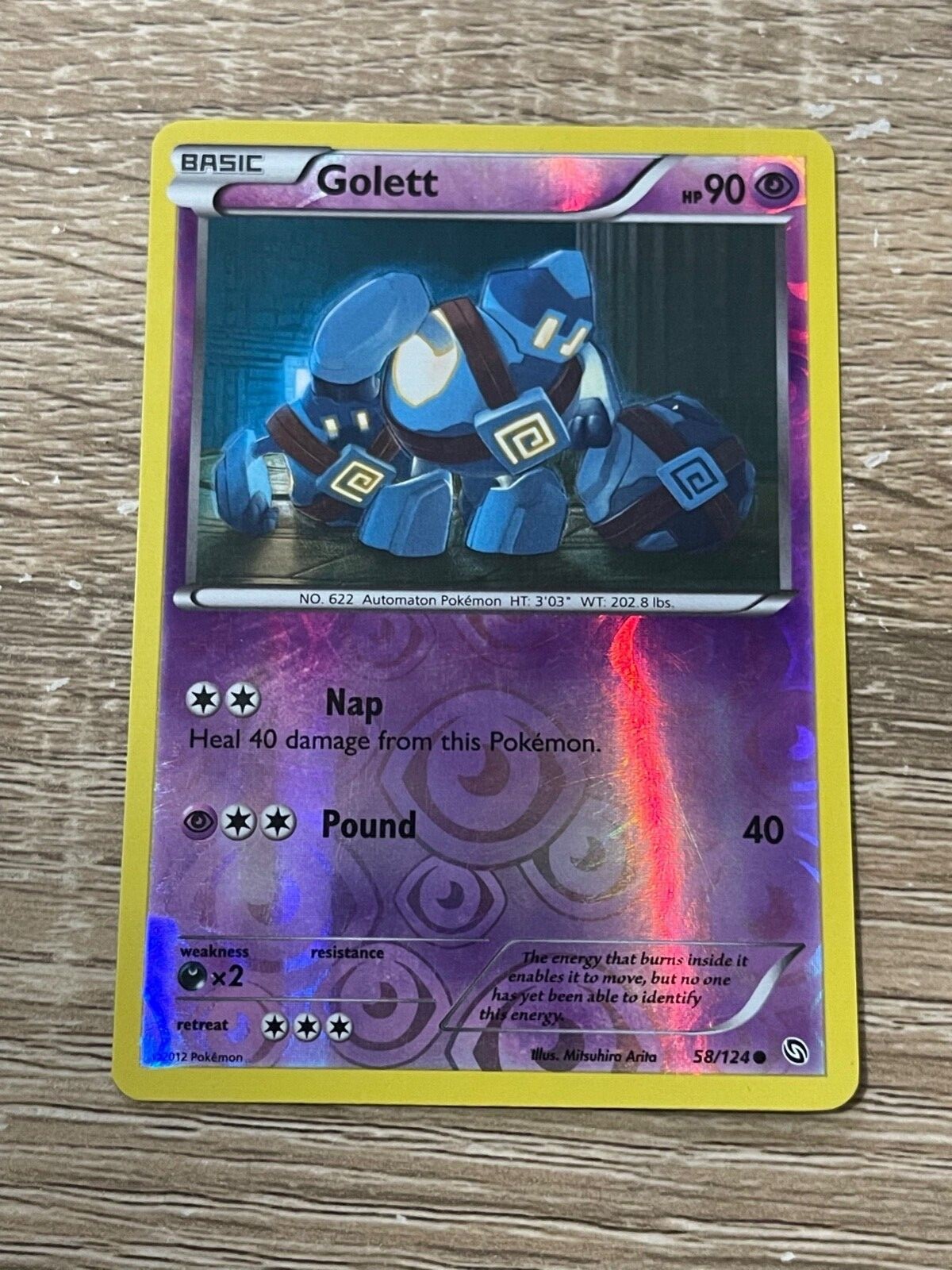 Golett - 58/124 - Reverse Holo - Black & White 6: Dragons Exalted - Pokémon