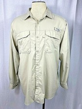 Columbia PFG Blood N Guts Shirt Sz XL Beige Omni Shade Shield Vented Fishing