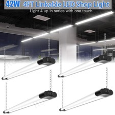 4Pack 4FT Linkable LED Shop Light for Garage, 4400lm Utility Light Fixture 42W