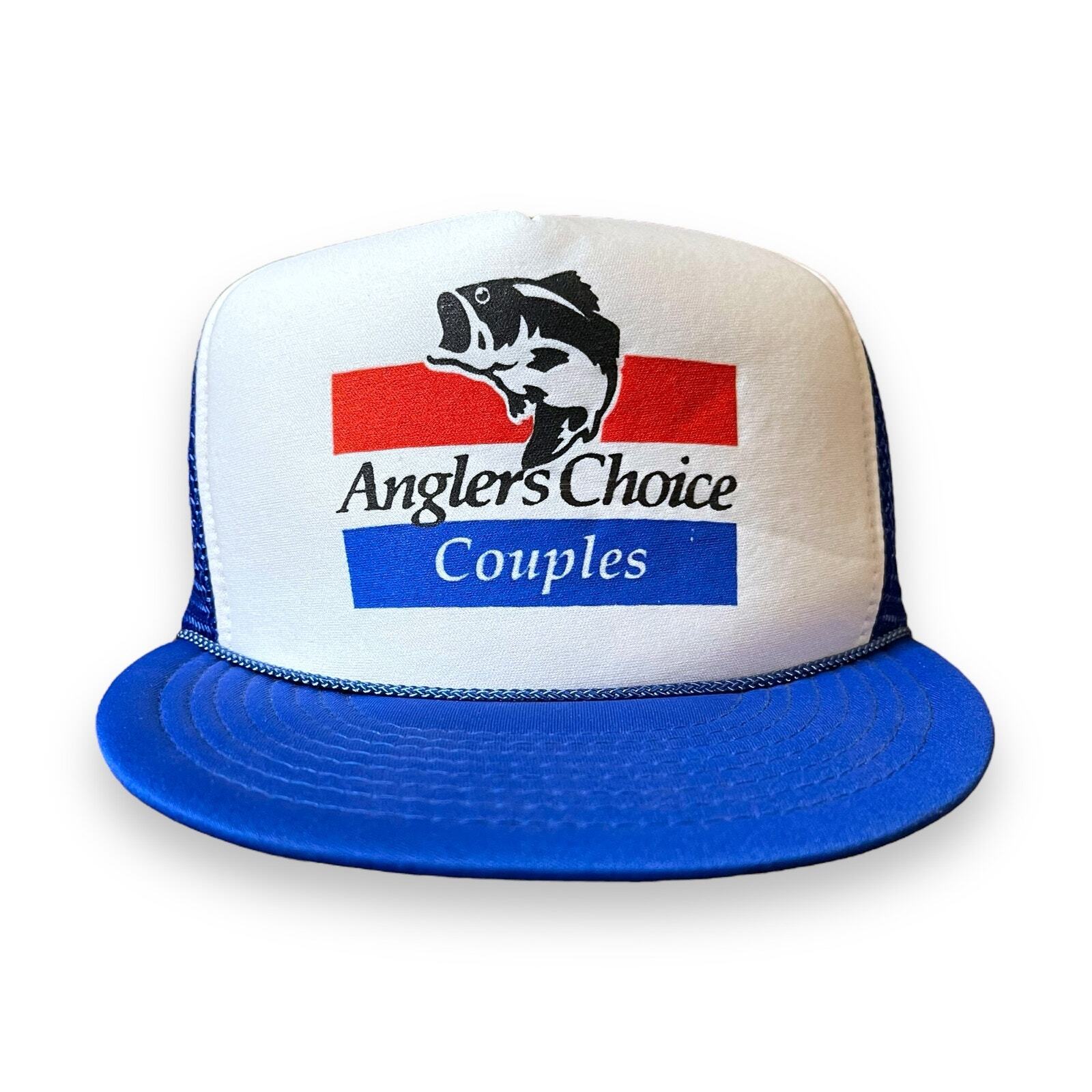 VTG Nissin Hat Cap Anglers Choice Couples Snapback Mesh Foam Rope Flat Brim NOS