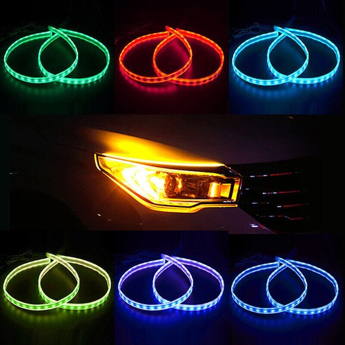 Tira de luz de señal de giro DRL flexible secuencial de faros 30/45/60 cm - Imagen 5 de 25