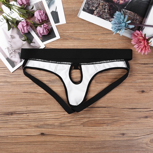 Sexy Men Lingerie Faux Leather Jockstrap Thong G-String Briefs Bikini Underwear - 第 7/21 張圖片