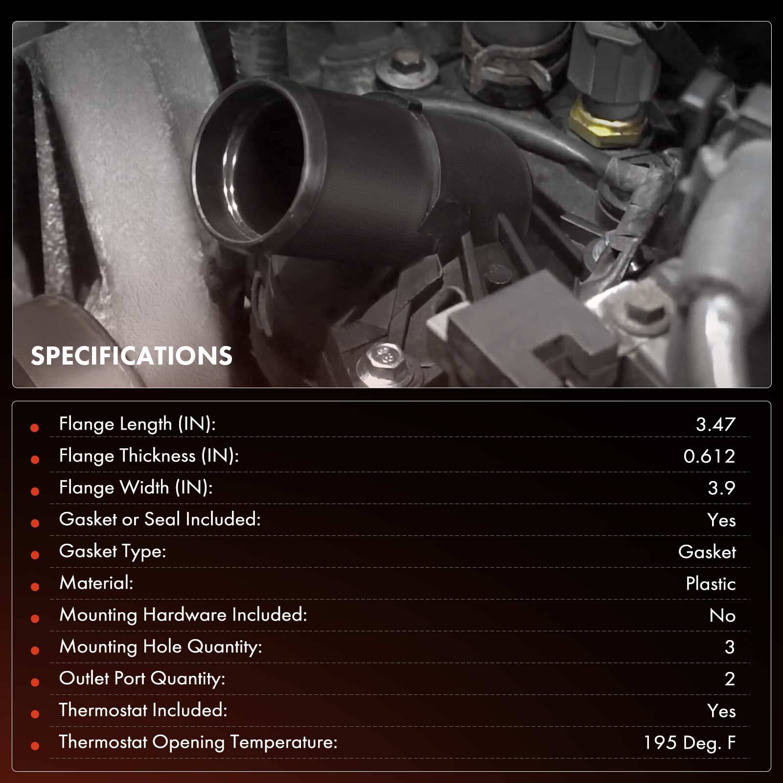 1x Engine Coolant Thermostat Housing Assembly for Mini Cooper 2002-2008 L4 1.6L