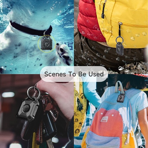 Waterproof Airtag Holder Keychain TPU Case,Compatible with Apple Air Tag Tracker - Afbeelding 9 van 14