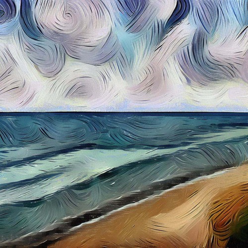 Beachscape Abstract Digital Art Art Print - 12 x 18 inches