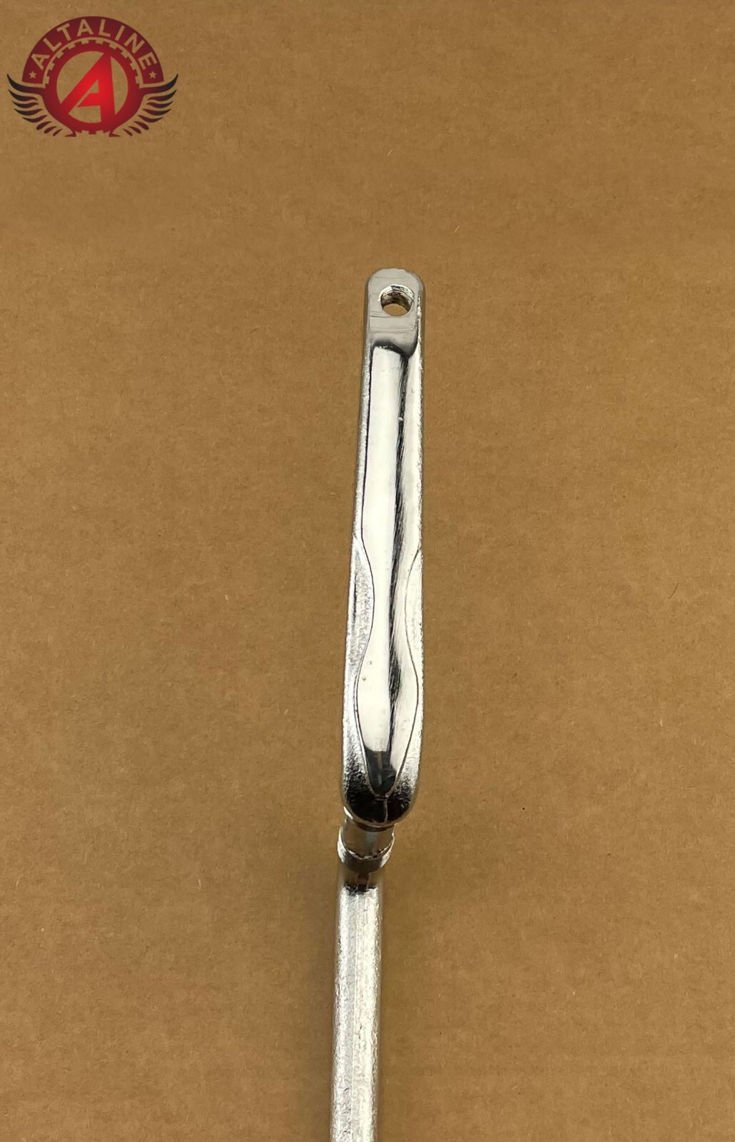 ALTALINE GT STYLE 175MM LONG ONE PIECE STEEL CRANK CHROME W/ BOTTOM BRACKET.