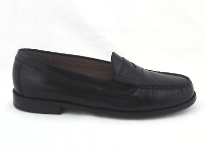 COLE HAAN Dress Loafers Slip On Shoes Shiny Black Moc Toe 