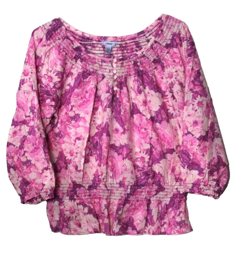 IZOD Cotton Floral Blouse Tops for Women