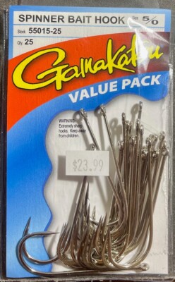 GAMAKATSU SPINNER BAIT HOOK - size 5/0 - 25 Pack NEW!