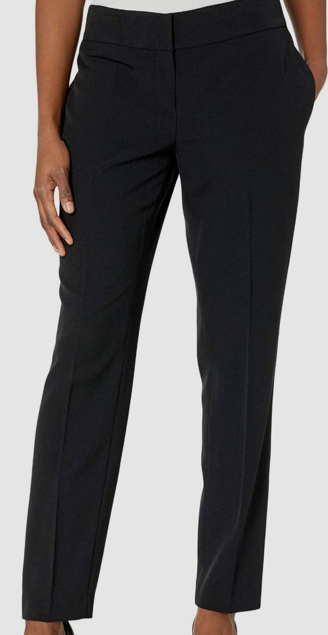 $100 Le Suit Women's Black Straight-Leg Suit Trousers Dress Pants Plus Size  18 | eBay