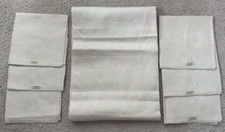 Vintage All Pure Linen Tablecloth 67'' x 50'' in 6 Napkins Ivory New