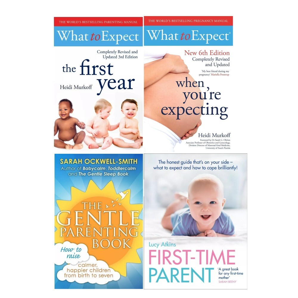 What To Expect, When You're, First-Time, Gentle Parenting 4 Books Collection Set