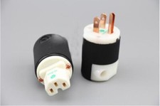 One Pair HI-End 8215C Copper Plug Connector IEC Connector  US Audio Power Plug