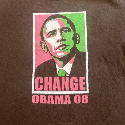 Barack Obama 08 Change Campaign Graphic T-Shirt Men’s XL Vintage Y2K Anvil Tag - Picture 3 of 9