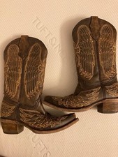 Corral Boots 2 Western Cowgirl Girls Teens Womens Cross Wings Brown