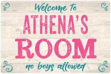 ATHENA'S Room Kids Bedroom Sign Personalized Metal Sign 108120089127