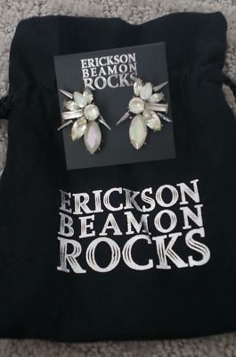 NEW Erickson Beamon Rocks Blondie Crystal Cluster LightWeight Hematite Earrings