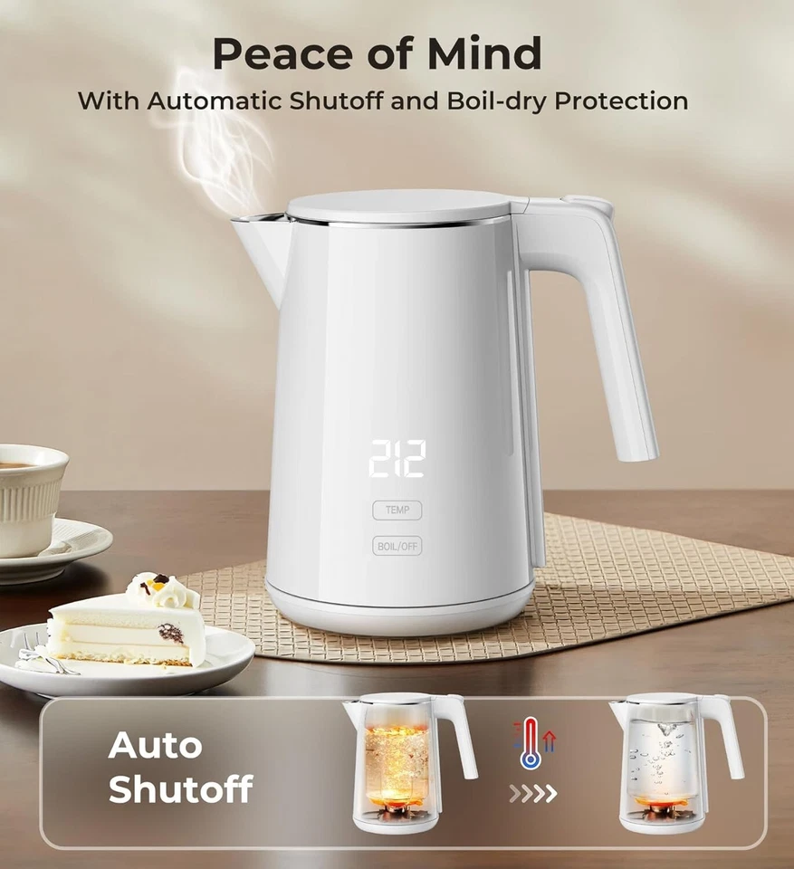 Electric Kettle 1.0L | 7 Temp Control, Cool Touch, Keep Warm, Auto Shut-Off - Image 4 of 4