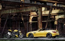 Cars 2012 mercedes benz slk 55 amg ducati streetfighter Desk Mat Stitched