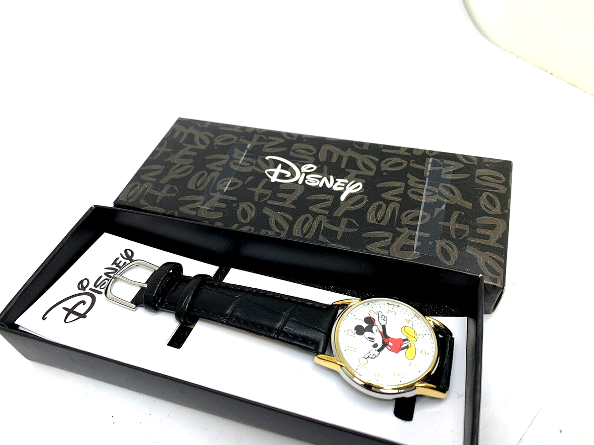 Disney Mickey Mouse Women\'s Watch White Dial Quartz Black Leather Band W002755 Disney Women main image 4