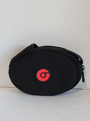 Beats By Dre Soft Black Red Case Bag Zippered Pouch For Foldable Solo Headphones
