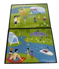 Shag Walt Disney World Framed Cards Camping Boating Skiing Fishing Camp Fires