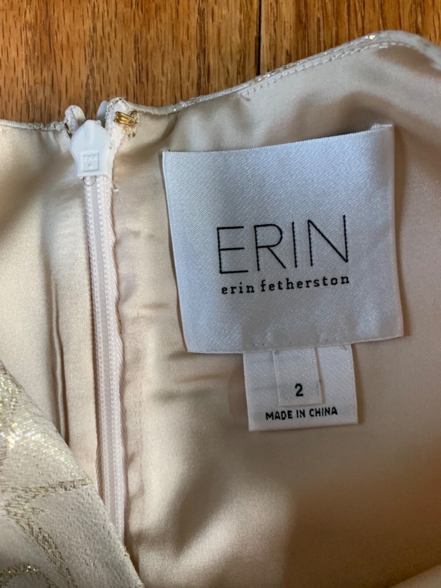 slim fit dress slacks Pre-Loved Erin Fetherston Women's Callie Fit & Flare Scuba Dress Ivory Pink  Size 2 with Tags  Elle & Beck