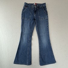 VINTAGE Tommy Hilfiger Jeans Womens 1 Blue Flares Low Rise Dark Wash Denim