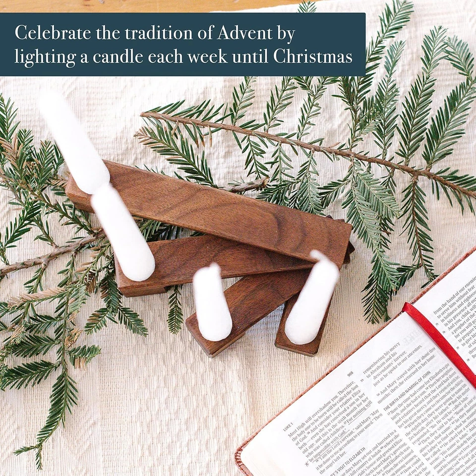 Candelabro de nogal negro (incluye 4 velas), manto marrón  Foto 4 de 4