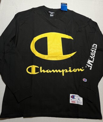 SUPREME Champion ブラック スウェット M Supreme Champion 3D Metallic Crewneck Black, Small, 100