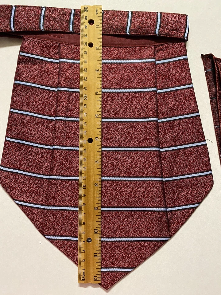 NEW MERLOT blue Men Silk Cravat+POCKET SQUARE Scarf Ascot Tie PARTY-PRE STITCHED - Image 4 of 4