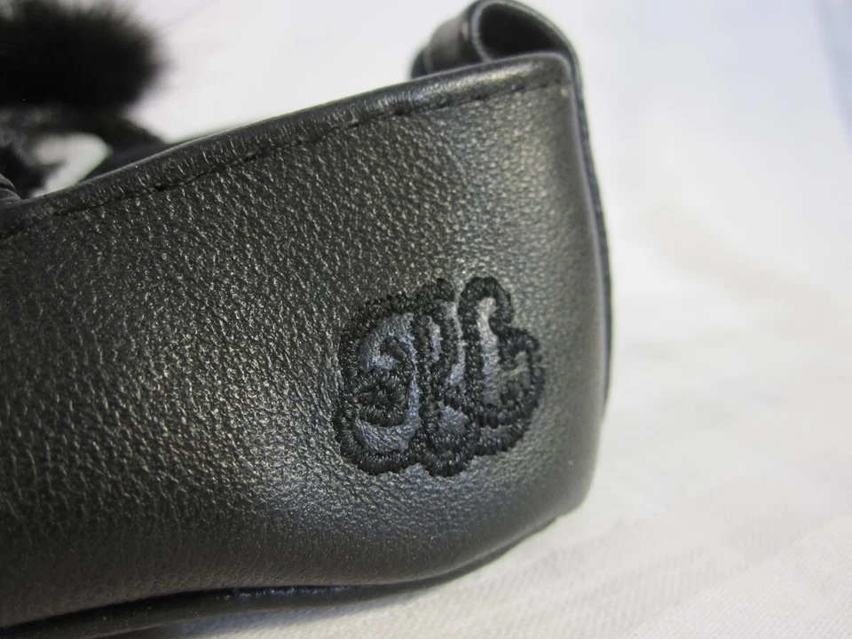 Ralph Lauren Zapatos de Bebé Planos Pom MaryJane Cuero Negro Talla 2 - Nuevos Foto 4 de 4