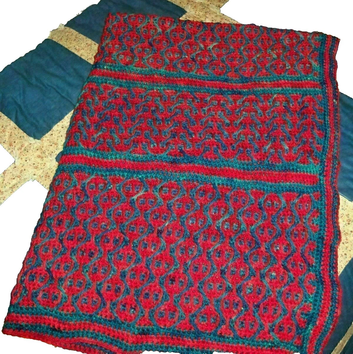 Handmade geométrico 100% lana manta Colchas tejidas y Mantas